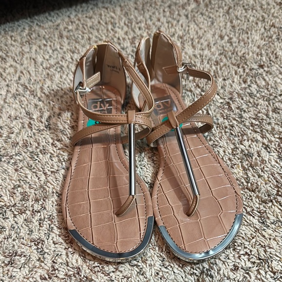 Taupe/Silver sandals - Picture 1 of 6